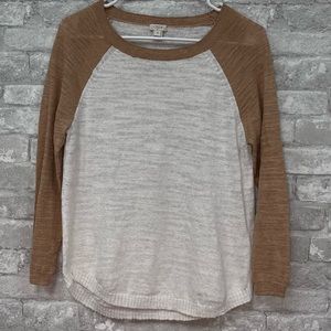 J. Crew airspun linen baseball crew style sweater